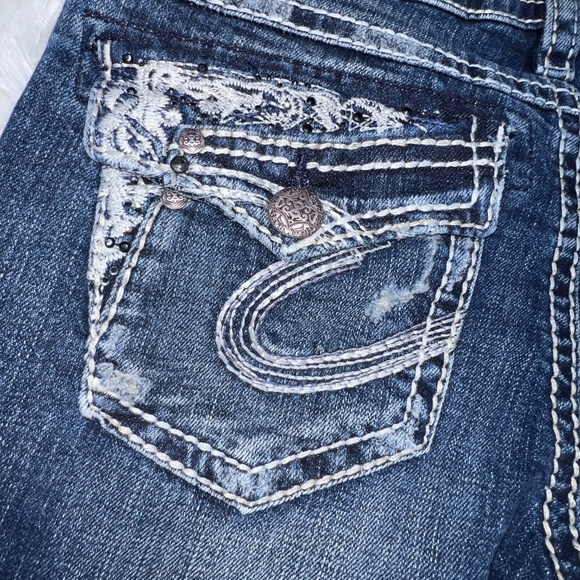 👖NWT($105)🤩|•SILVER JEANS•| Tuesday Low Rise Boot Cut Jeans Size 27x31👖 - Picture 6 of 12